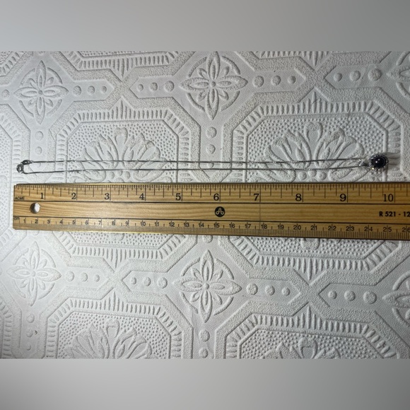 Stunning 925 Italian Sterling Silver Genuine Black Grey Pearl wDiamonds Necklace - Picture 13 of 13